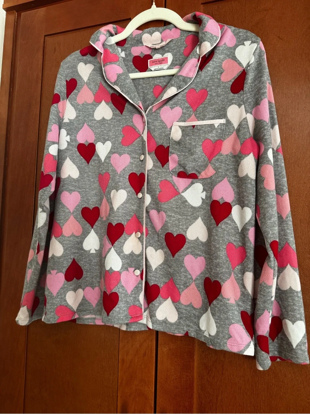 Kate Spade New York Multicolor Heart Print 2-Piece Pajama Set | Size Small